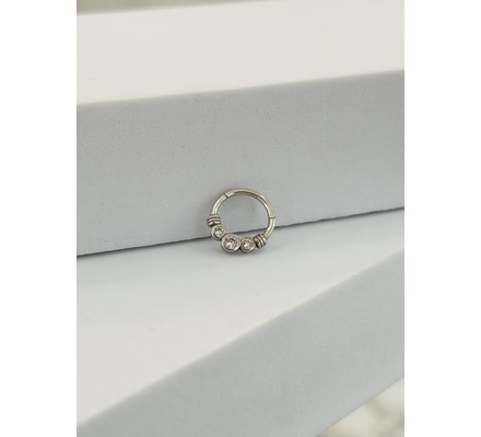 AM130 Fehér arany migrén piercing