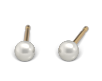 S13 Studex Sensitive divat fülbevaló, 3mm fehér gyöngy