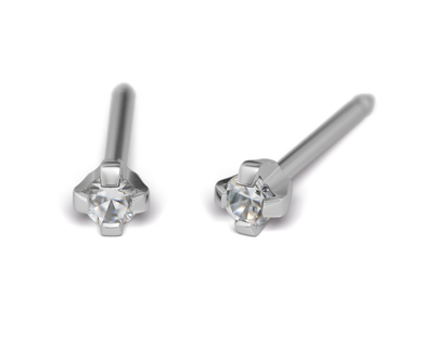 S21E Studex Sensitive divat fülbevaló, 2mm fehér cubic cirkónia