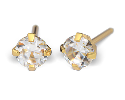 S24A Studex Sensitive divat fülbevaló, 4mm fehér cubic cirkónia