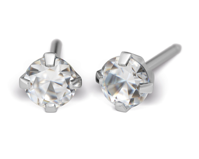 S25E Studex Sensitive divat fülbevaló, 4mm fehér cubic cirkónia