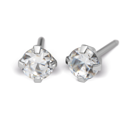 S25E Studex Sensitive divat fülbevaló, 4mm fehér cubic cirkónia