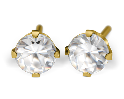 S26A Studex Sensitive divat fülbevaló, 5mm fehér cubic cirkónia