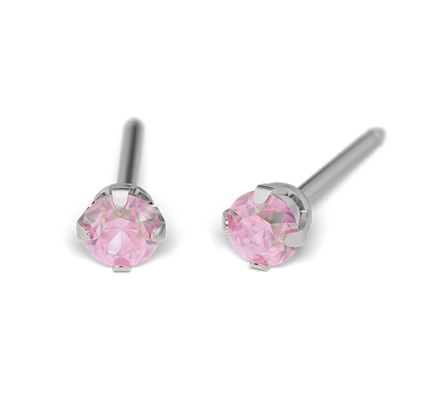 S29E Studex Sensitive divat fülbevaló, 3mm rózsaszín cubic cirkónia