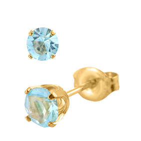 S38 Studex Sensitive divat fülbevaló, 5mm Aquamarine