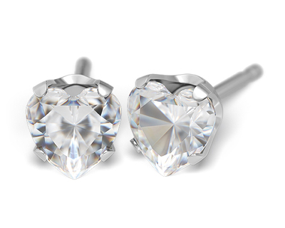 S53E Studex Sensitive divat fülbevaló, 5×5 mm Cubic Cirkonia szív