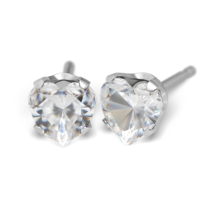 S53E Studex Sensitive divat fülbevaló, 5×5 mm Cubic Cirkonia szív