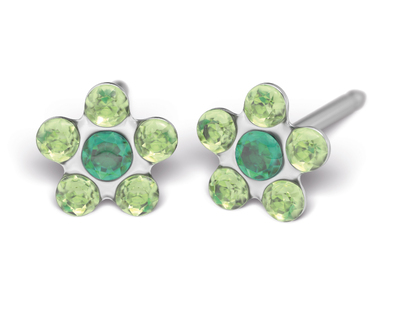 S64E Studex Sensitive divat fülbevaló, zöld margaréta