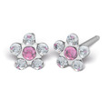 S77E Studex Sensitive divat fülbevaló, rózsaszín-fehér margaréta
