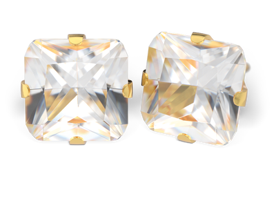 S82A Studex Sensitive divat fülbevaló, 8x8mm Cubic Cirkónia