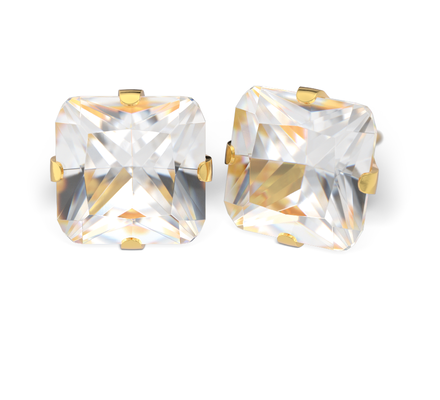 S82A Studex Sensitive divat fülbevaló, 8x8mm Cubic Cirkónia