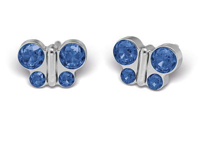 S107 Studex Sensitive, kék lepkés divat fülbevaló