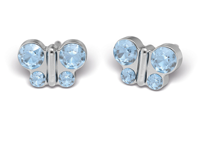 S108 Studex Sensitive, világoskék lepkés divat fülbevaló