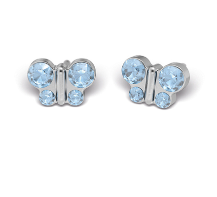 S108 Studex Sensitive,  világoskék lepkés divat fülbevaló