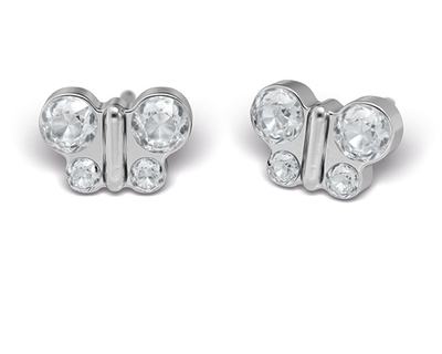 S110 Studex Sensitive, fehér lepkés divat fülbevaló