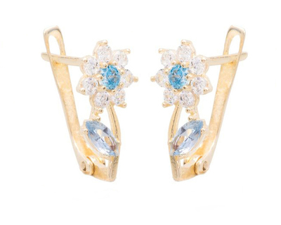 A217 Baba, gyermek, sárga arany virágos fülbevaló