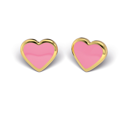 S131 Studex Sensitive szív alakú fülbevaló, rózsaszín