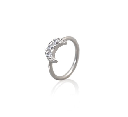 AH008 14 karátos fehér arany helix piercing