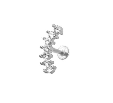 AH018 - 14 karátos fehér arany helilx piercing