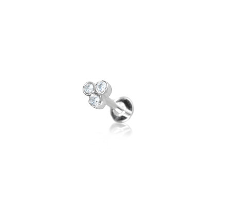 AT023 - 14 karátos fehér arany talpas piercing