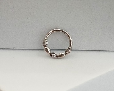 AM124 Fehér arany migrén piercing